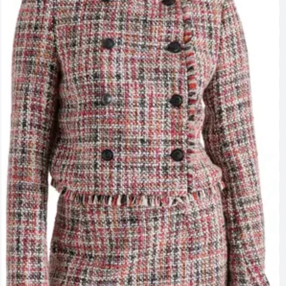Steve Madden Red and Black Tweed Blazer